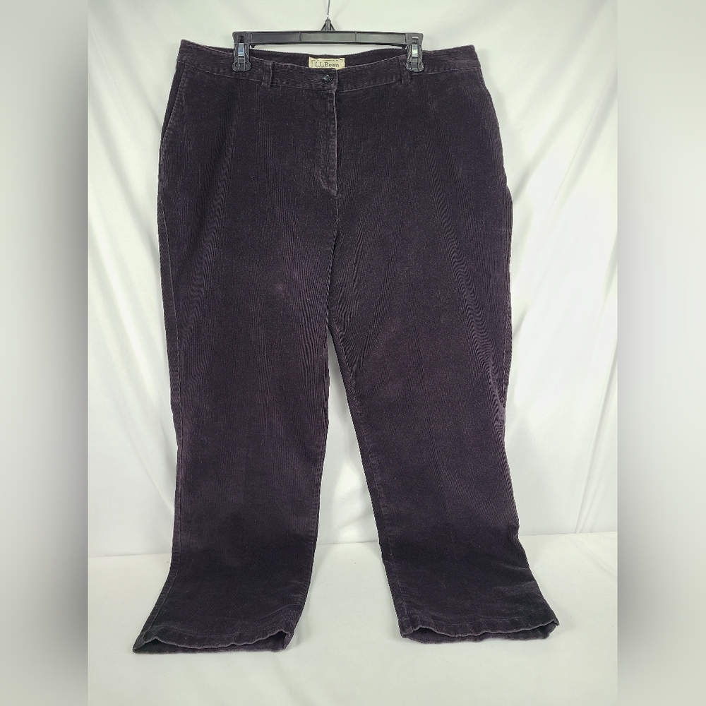 LL Bean Size 20 M/T Medium Tall Black Favorite Fit Corduroy Pants Women’s